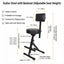 Adjustable Black Guitar Chair with Backrest, Hook and Footrest Stand