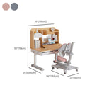 Adjustable Blue and Pink Kids Desk and Chair Set with Natural Wood Finish Dimensions