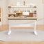 Adjustable Blue Wood Desk with Shelves for Kids Learning Spaces