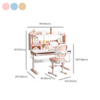 Adjustable Blue Wood Desk with Shelves for Kids Learning Spaces Dimensions