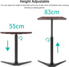 Adjustable C-Shaped Laptop Table With Rubber Wood Top