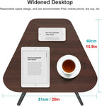 Adjustable C-Shaped Laptop Table With Rubber Wood Top