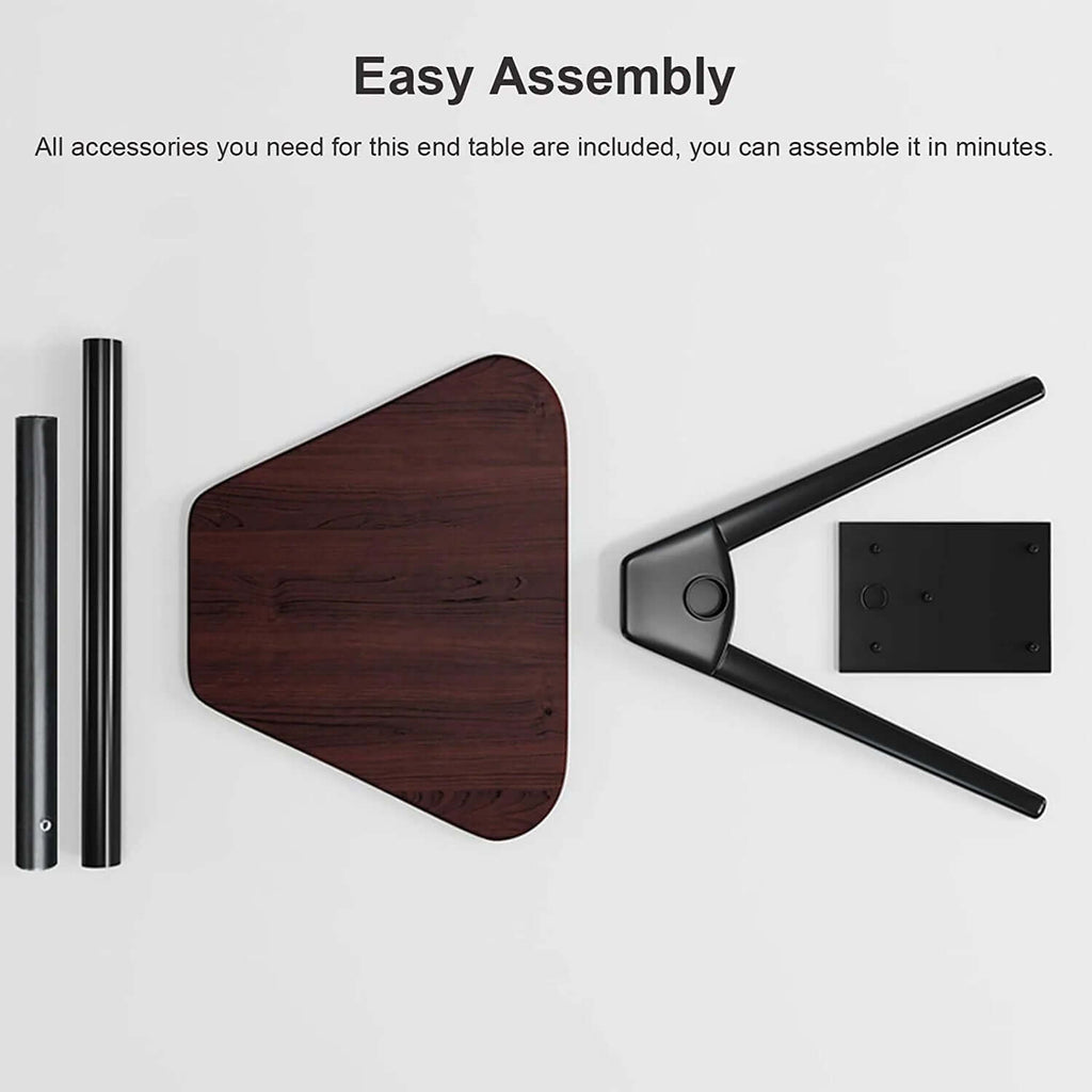 Adjustable C-Shaped Laptop Table With Rubber Wood Top