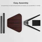 Adjustable C-Shaped Laptop Table With Rubber Wood Top