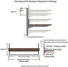 Adjustable Hanging Balcony Table - Technical Wood