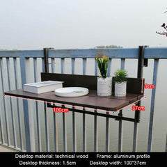 Adjustable Hanging Balcony Table - Technical Wood