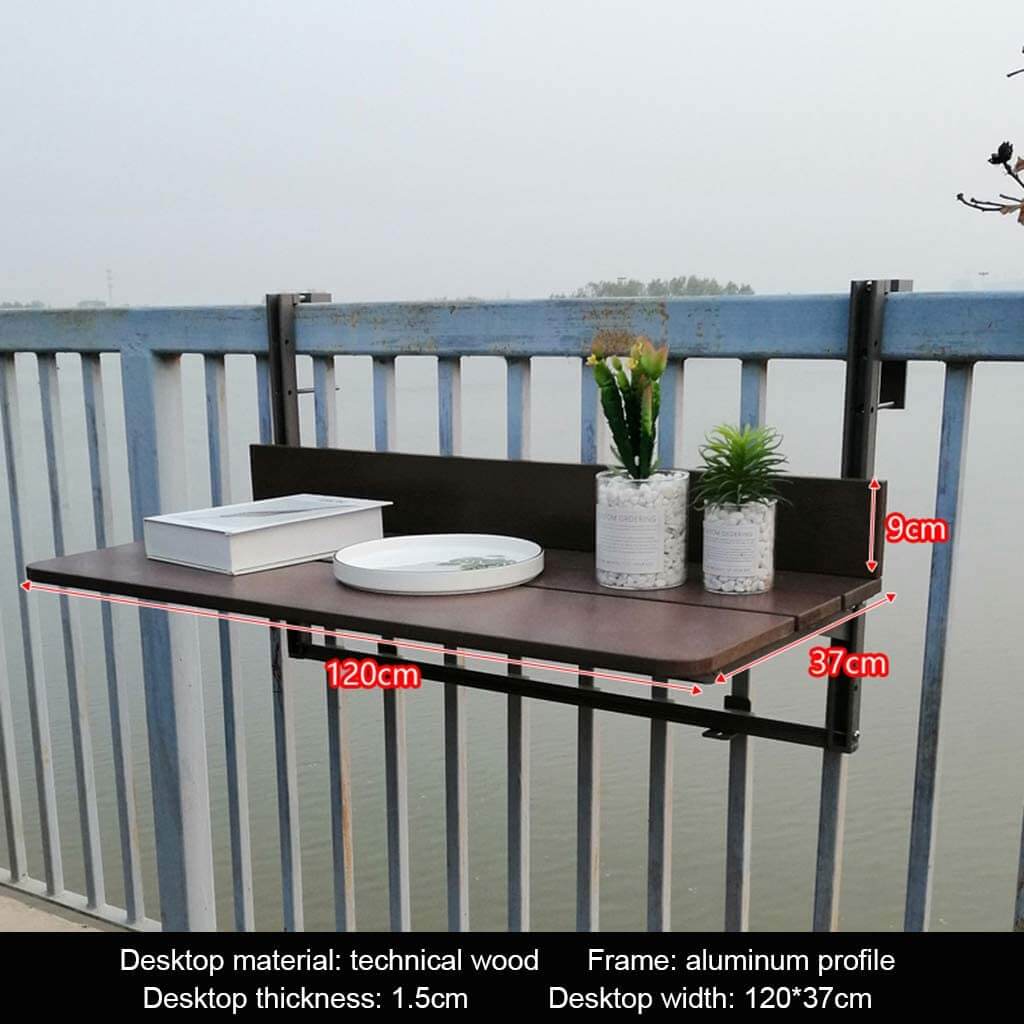 Adjustable Hanging Balcony Table - Technical Wood