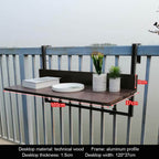 Adjustable Hanging Balcony Table - Technical Wood
