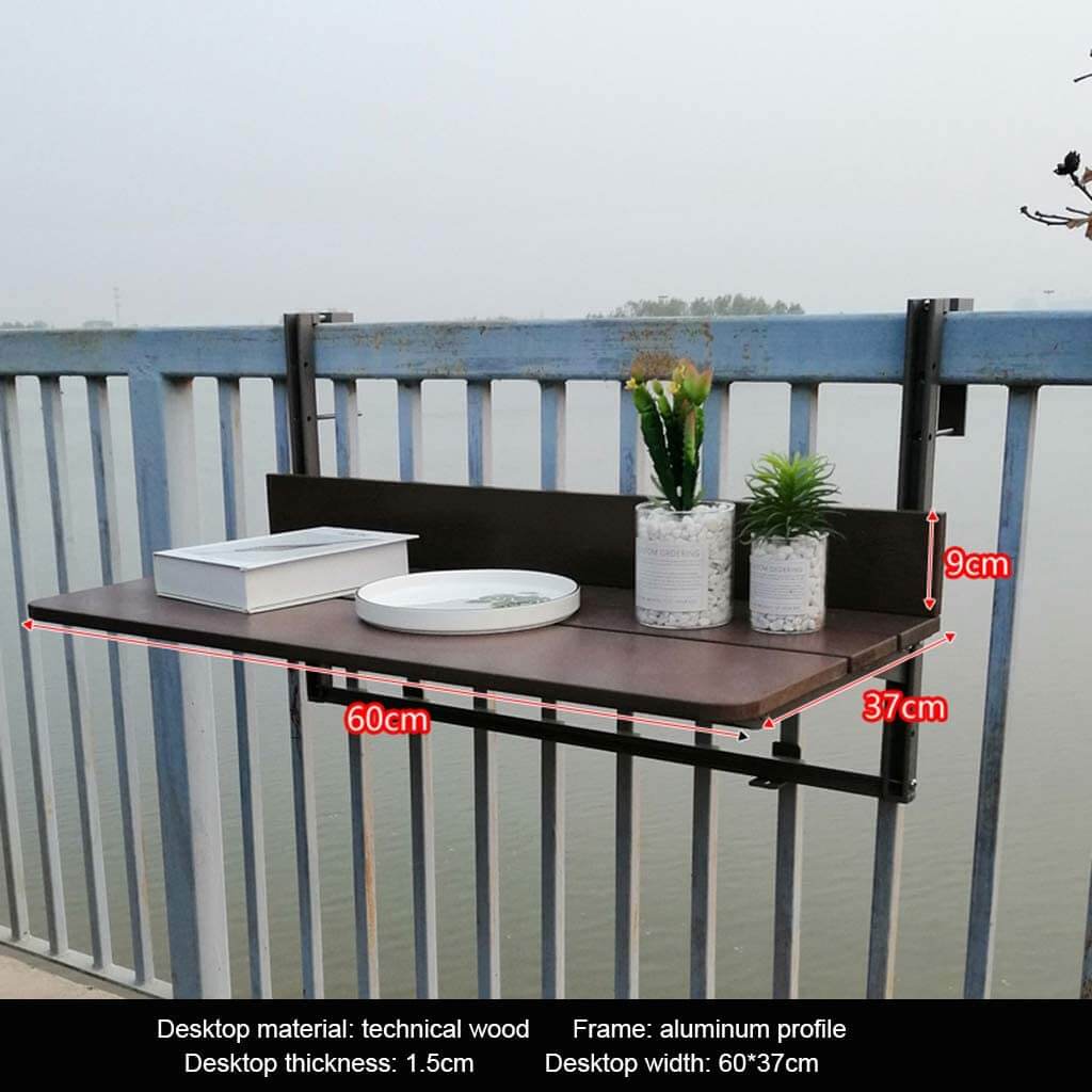 Adjustable Hanging Balcony Table - Technical Wood