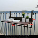 Adjustable Hanging Balcony Table - Technical Wood