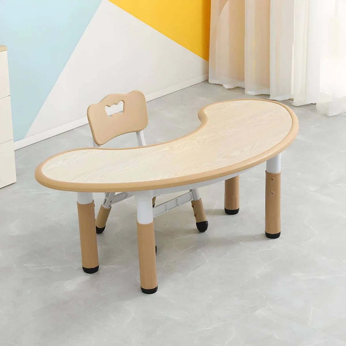 Adjustable Height Kids Writing Desk with Natural Wood Top