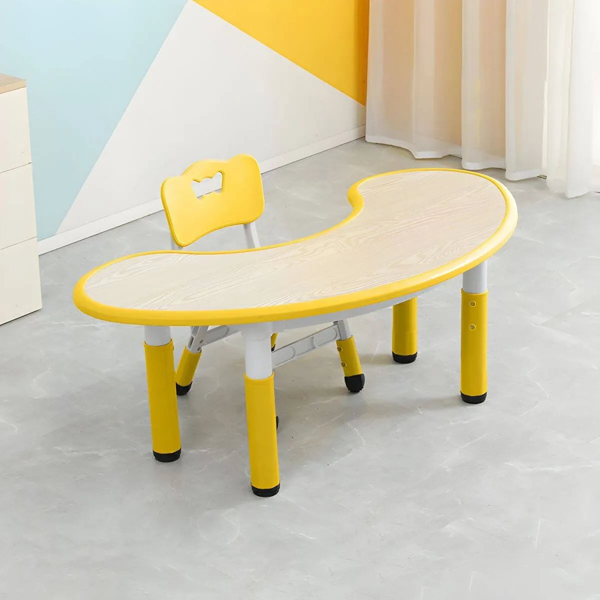 Adjustable Height Kids Writing Desk with Natural Wood Top