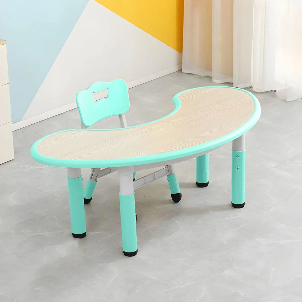 Adjustable Height Kids Writing Desk with Natural Wood Top