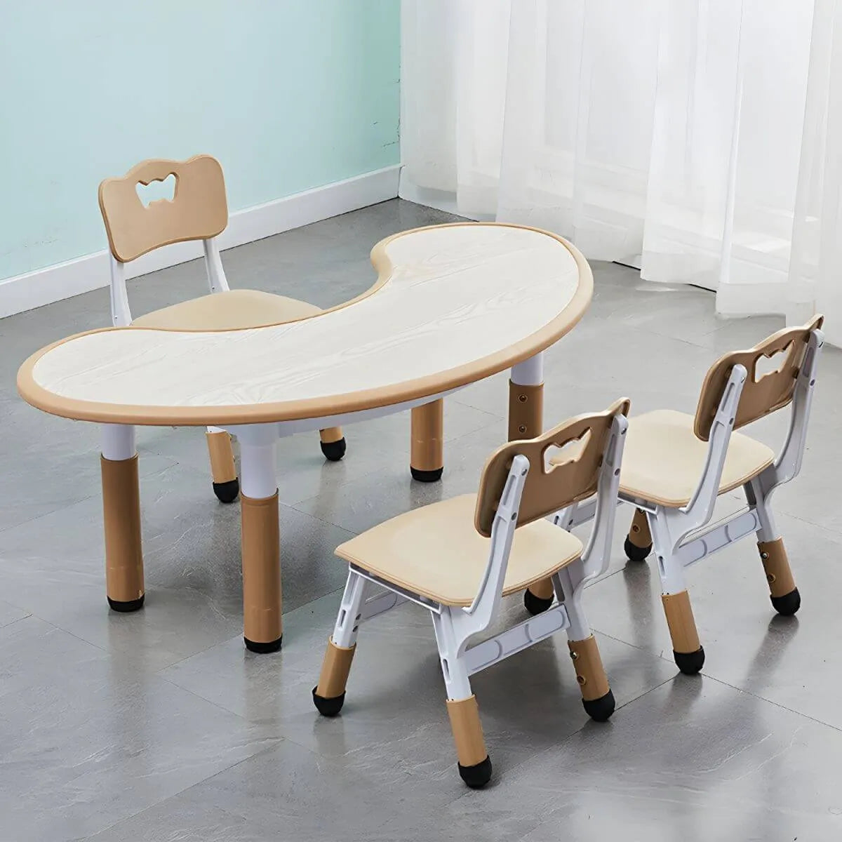 Adjustable Height Kids Writing Desk with Natural Wood Top