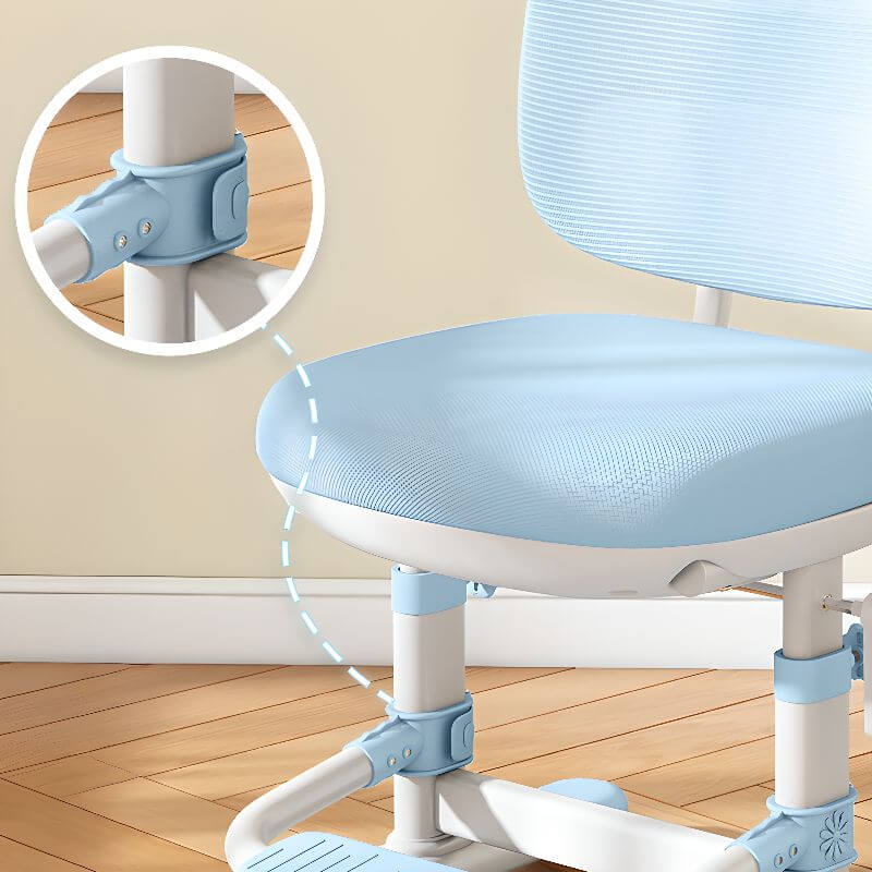 Adjustable Height Upholstered Kids Chair with Armrests in Pink