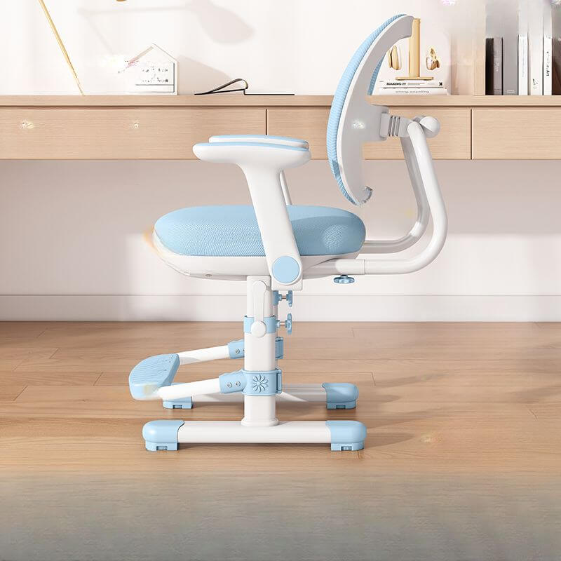 Adjustable Height Upholstered Kids Chair with Armrests in Pink