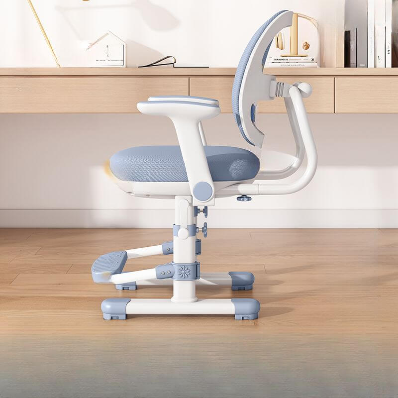 Adjustable Height Upholstered Kids Chair with Armrests in Pink