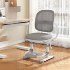 Adjustable Height Upholstered Kids Chair with Armrests in Pink