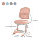 Adjustable Height Upholstered Kids Chair with Armrests in Pink Dimensions