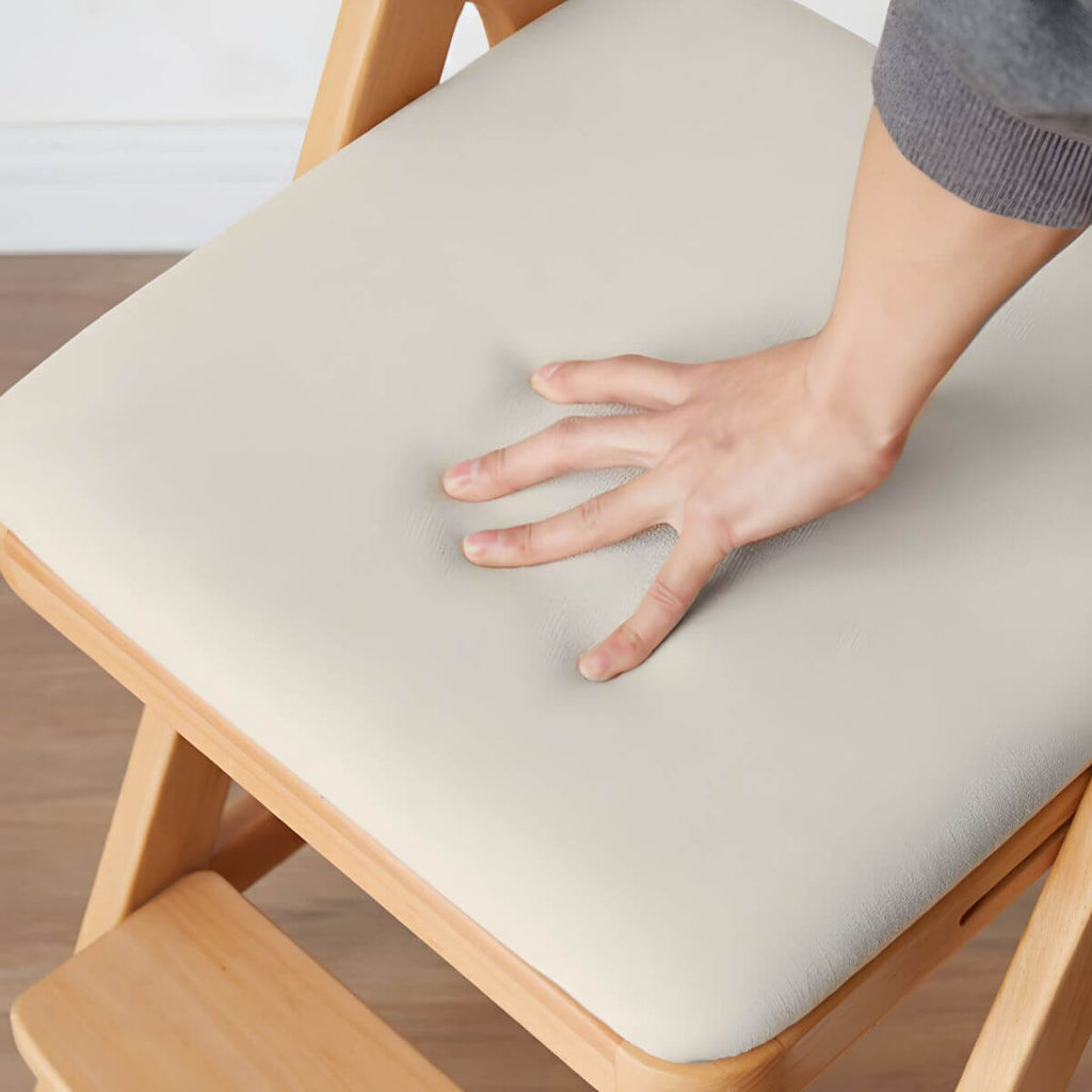 Adjustable Height White Wood Chair for Kids' Playroom & Study