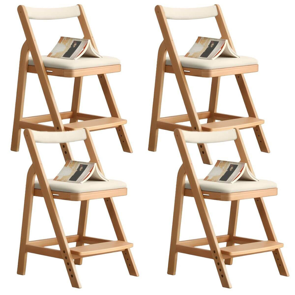 Adjustable Height White Wood Chair for Kids' Playroom & Study