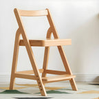 Adjustable Height White Wood Chair for Kids' Playroom & Study