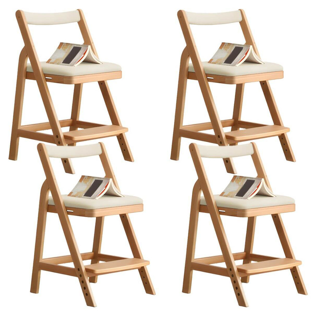 Adjustable Height White Wood Chair for Kids' Playroom & Study