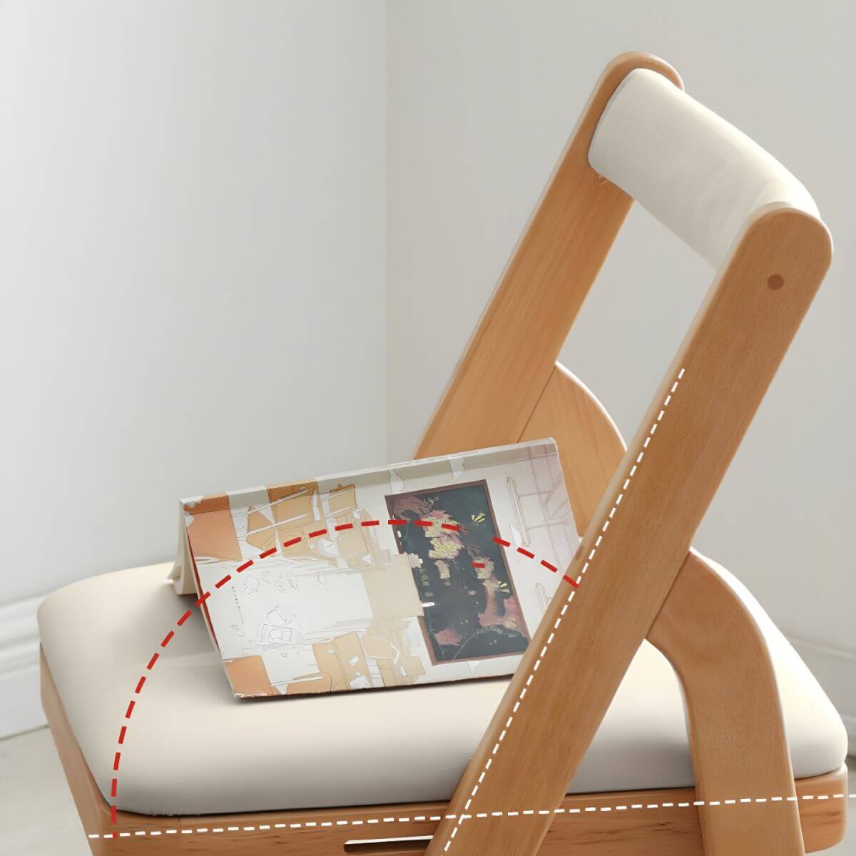 Adjustable Height White Wood Chair for Kids' Playroom & Study