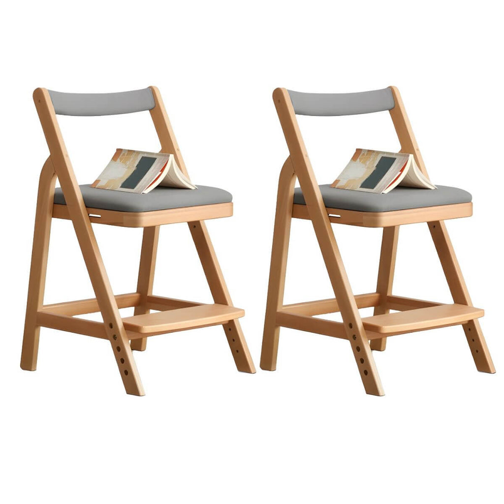 Adjustable Height White Wood Chair for Kids' Playroom & Study