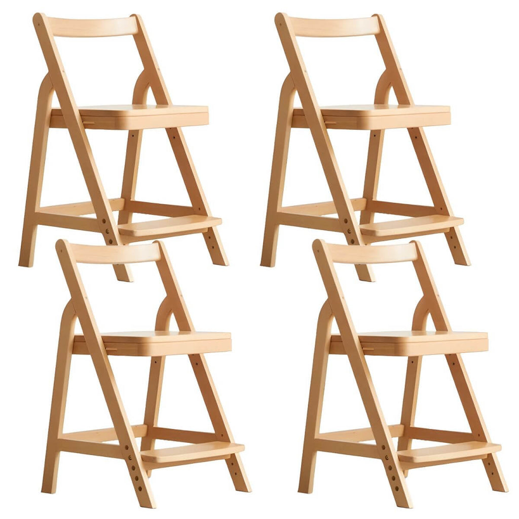 Adjustable Height White Wood Chair for Kids' Playroom & Study