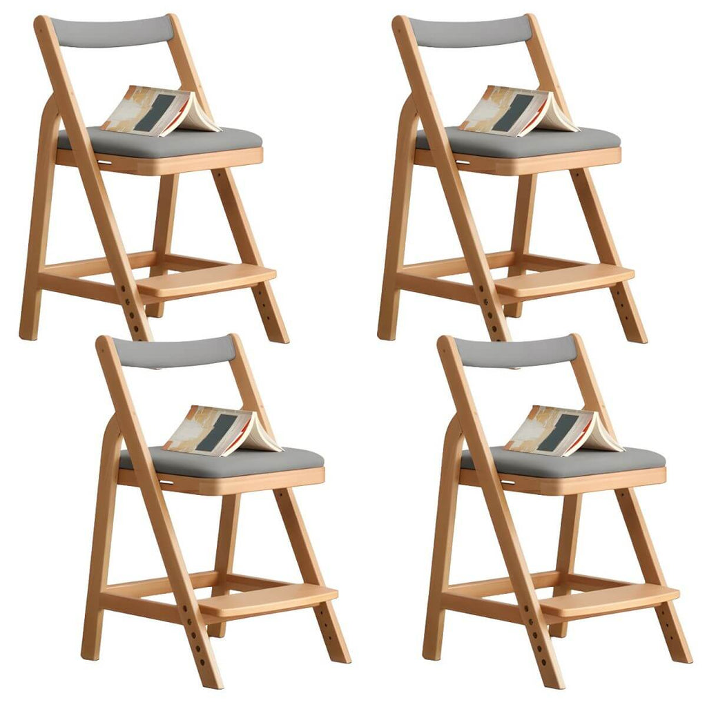Adjustable Height White Wood Chair for Kids' Playroom & Study