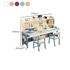 Adjustable Ivory Rubberwood Kids Desk with Open Shelves and Hutch Dimensions