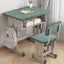 Adjustable Kids Desk and Chair Set with Storage Shelf – Wood Top & Steel Base