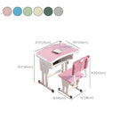 Adjustable Kids Desk and Chair Set with Storage Shelf – Wood Top & Steel Base Dimensions