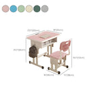 Adjustable Kids Desk and Chair Set with Storage Shelf – Wood Top & Steel Base Dimensions