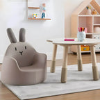 Adjustable Kids Desk & Animal-Themed Chair Set in Matte White Wood