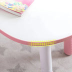 Adjustable Kids Desk & Animal-Themed Chair Set in Matte White Wood