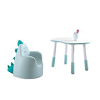 Adjustable Kids Desk & Animal-Themed Chair Set in Matte White Wood