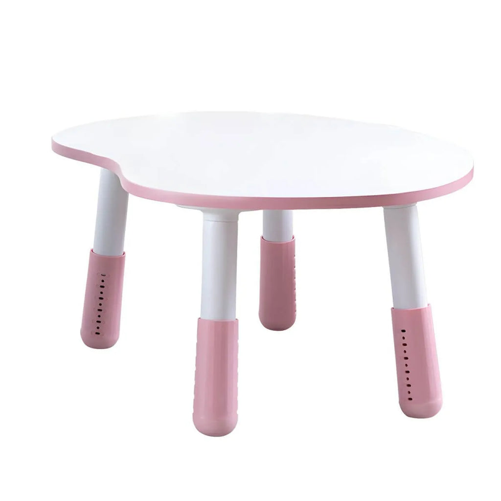 Adjustable Kids Desk & Animal-Themed Chair Set in Matte White Wood