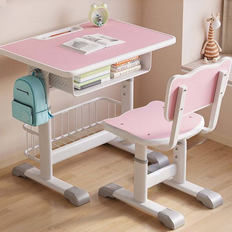 Adjustable Kids Desk & Chair Set with Storage - Natural