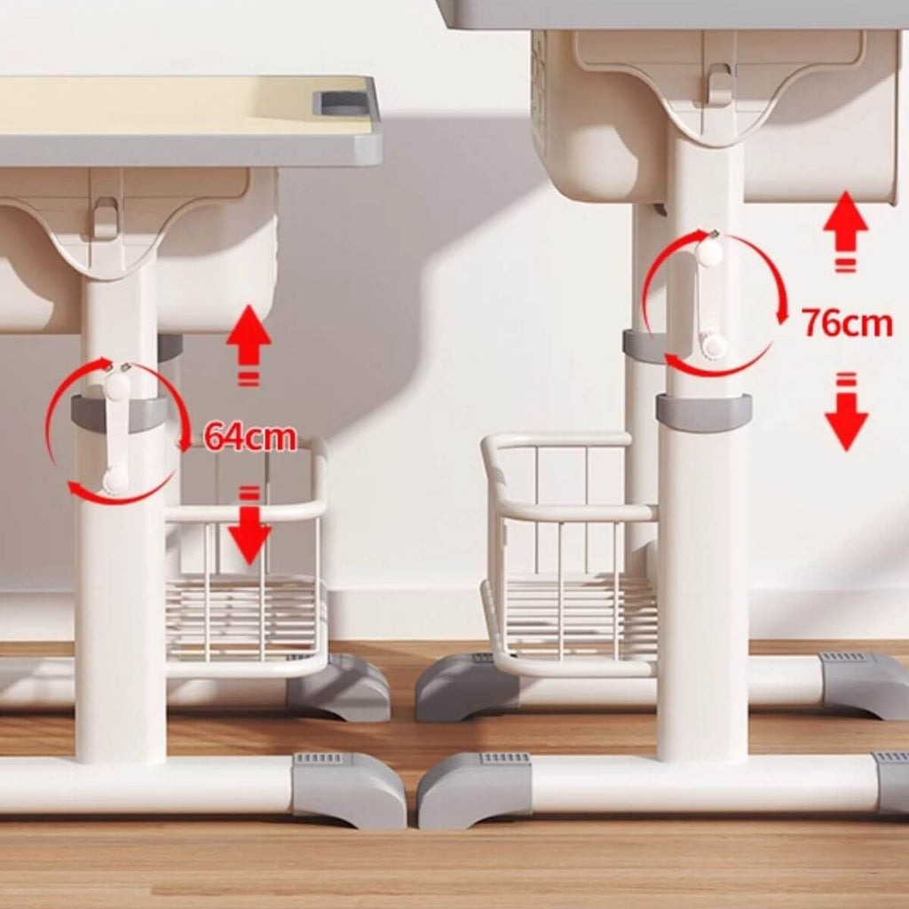 Adjustable Kids Desk & Chair Set with Storage - Natural