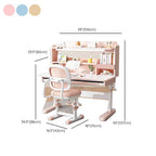 Adjustable Kids Desk Set - Wood Table & Steel Base Dimensions