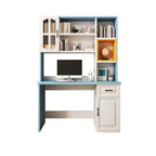 Adjustable Kids Desk with Hutch and Storage in White, Blue, Grey, Pink, Wood