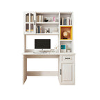 Adjustable Kids Desk with Hutch and Storage in White, Blue, Grey, Pink, Wood