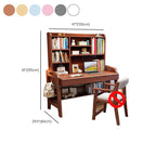 Adjustable Kids Desk with Storage and Shelves - White Dimensions