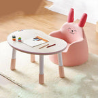 Adjustable Kids Writing Desk with Chair – Wood Top & Colorful Acrylic Base