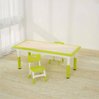 Adjustable Kids Writing Desk with Natural Wood Top & Colorful Base