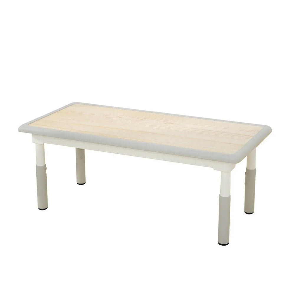 Adjustable Kids Writing Desk with Natural Wood Top & Colorful Base