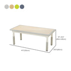 Adjustable Kids Writing Desk with Natural Wood Top & Colorful Base Dimensions