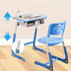 Adjustable Kids Writing Desk with Shelf and Storage – Wood & Metal